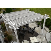 12 x 12 ft. Camelot Louvered Pergola, White Vinyl