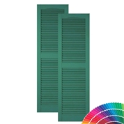 Painted Custom Color Vinyl Louvered Shutters
