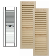 Traditional Wood Open Louver Shutters w/ Full Louver