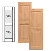 Traditional Wood Raised Panel Shutters w/ Center Mullion