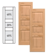 Traditional Wood Raised Panel Shutters w/ Double Center Mullion