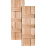 Cottage Style Wood Joined Board-n-Batten Shutters w/ Three Battens