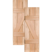 Cottage Style Wood Joined Board-n-Batten Shutters w/ Z bar