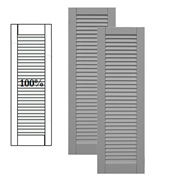 Traditional Composite Louver Shutters w/ Full Louver, Installation Brackets Included
