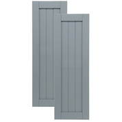 Traditional Composite Framed Board-n-Batten Shutters w/ Full Board, Installation Brackets Included