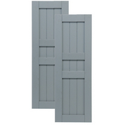 Traditional Composite Framed Board-n-Batten Shutters w/ Double Center Mullion, Installation Brackets Included