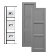 Traditional Composite Flat Panel Shutters w/ Double Mullion, Installation Brackets