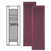 Custom Vinyl Louvered Shutters w/ Full Louver