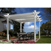 10 x 10 ft. Avalon Louvered Pergola, White Vinyl