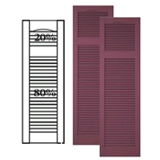 Custom Vinyl Louvered Shutters w/ Offset Top Mullion