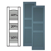 Custom Vinyl Louvered Shutters w/ Double Center Mullion