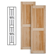 Traditional Wood V Groove Shutters w/ Center Mullion