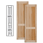 Traditional Wood V Groove Shutters w/ Offset Bottom Mullion