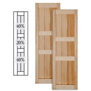Traditional Wood V Groove Shutters w/ Double Center Mullion